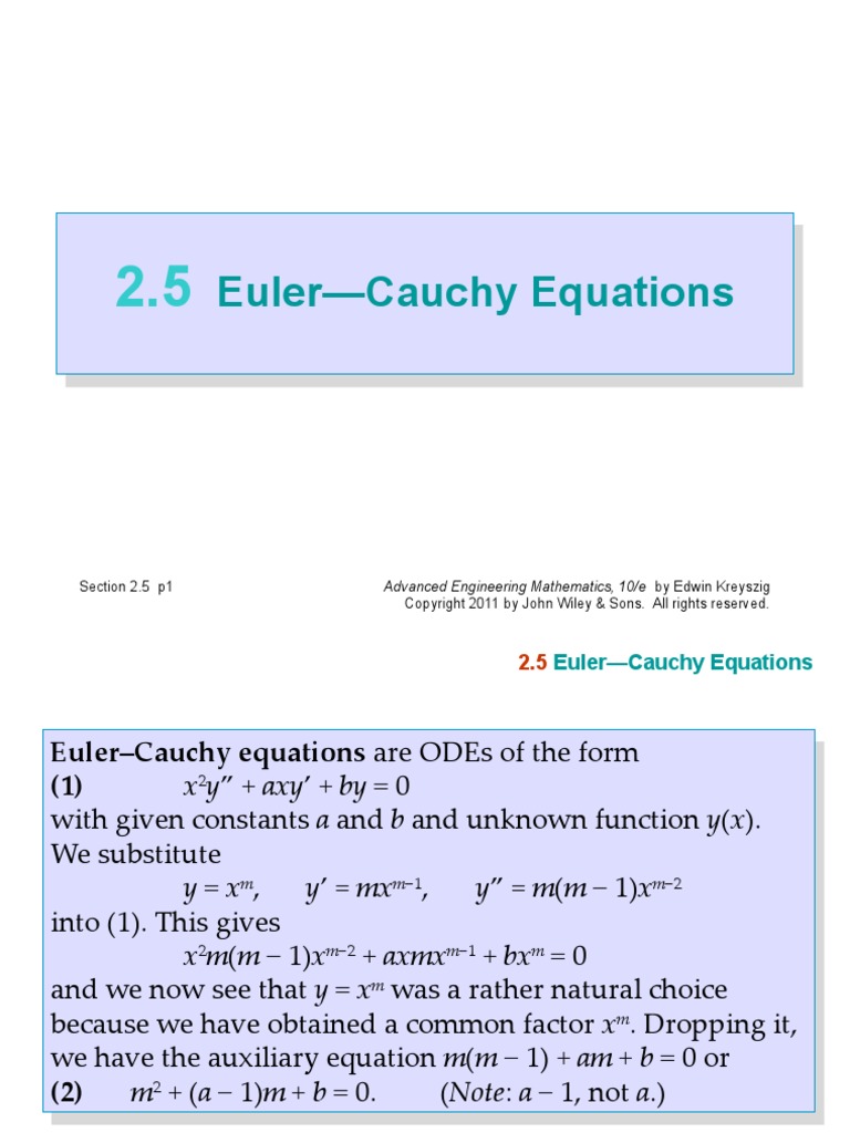 Persamaan Cauchy Euler Orde 2
