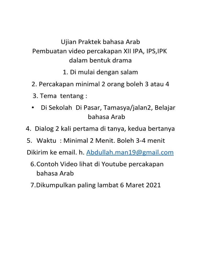 Ujian Praktek Bahasa Arab Pdf