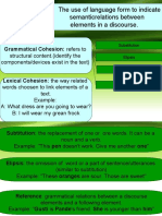 Cohesion: The Use of Language Form To Indicate Semanticrelations Between Elements in A Discourse