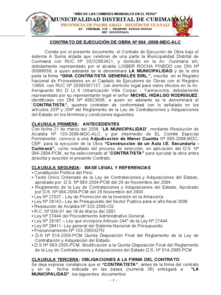 mc-5-2008-Mdc - Cep-Contrato U Orden de Compra o de Servicio | PDF ...