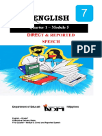 English: Direct & Reported Speech