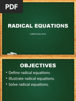 Radical Equations: Subtitle Goes Here