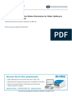 Comparison of Alternative Molten Electrolytes For Water Splitting To Generate Hydrogen Fuel