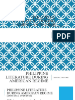 Philippine Literature During American Regime
