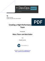 Creating High Performance Agile Teams