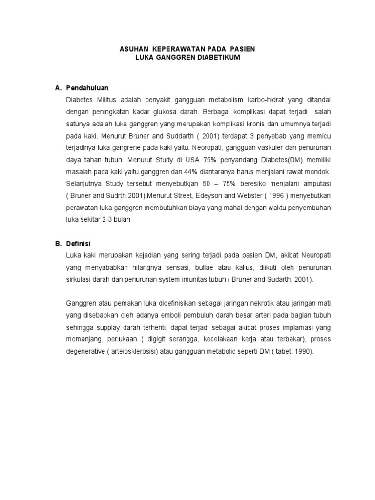 Asuhan Keperawatan Luka Gangren