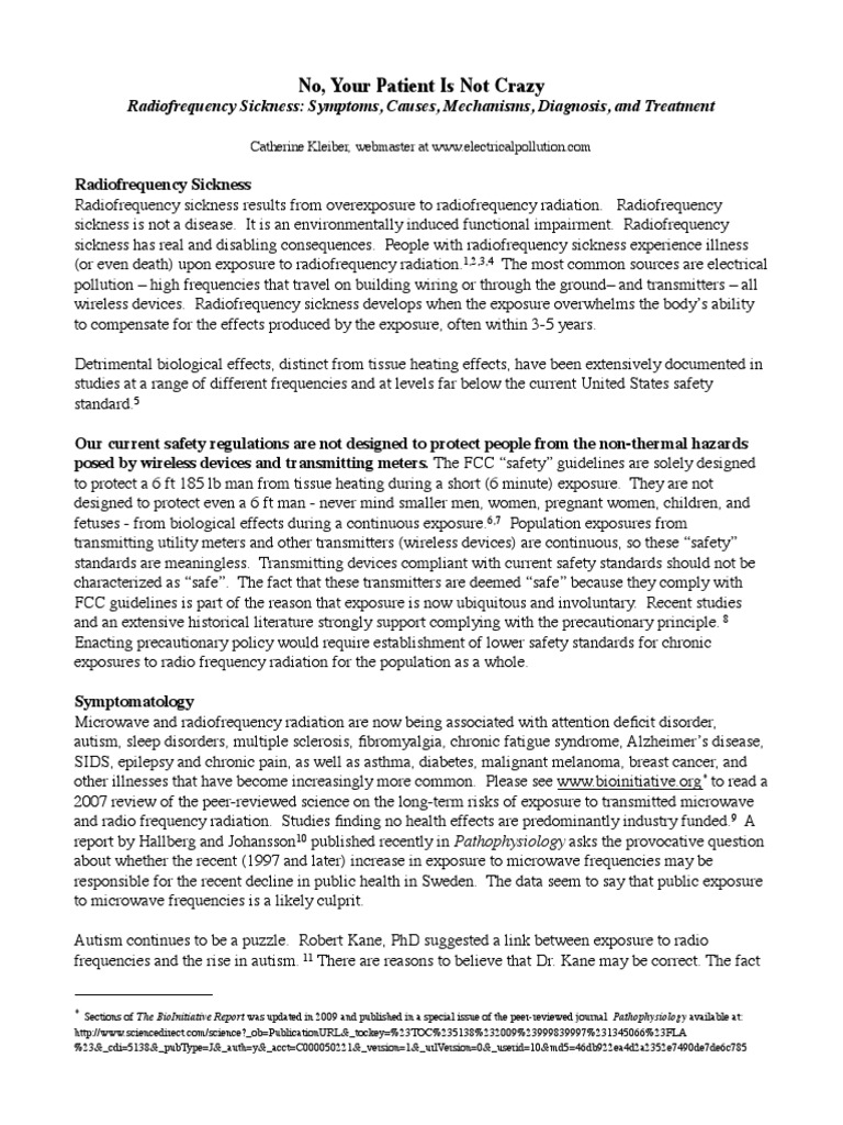Radiofrequency Sickness YourPatientIsNotCrazy PDF Transmitter