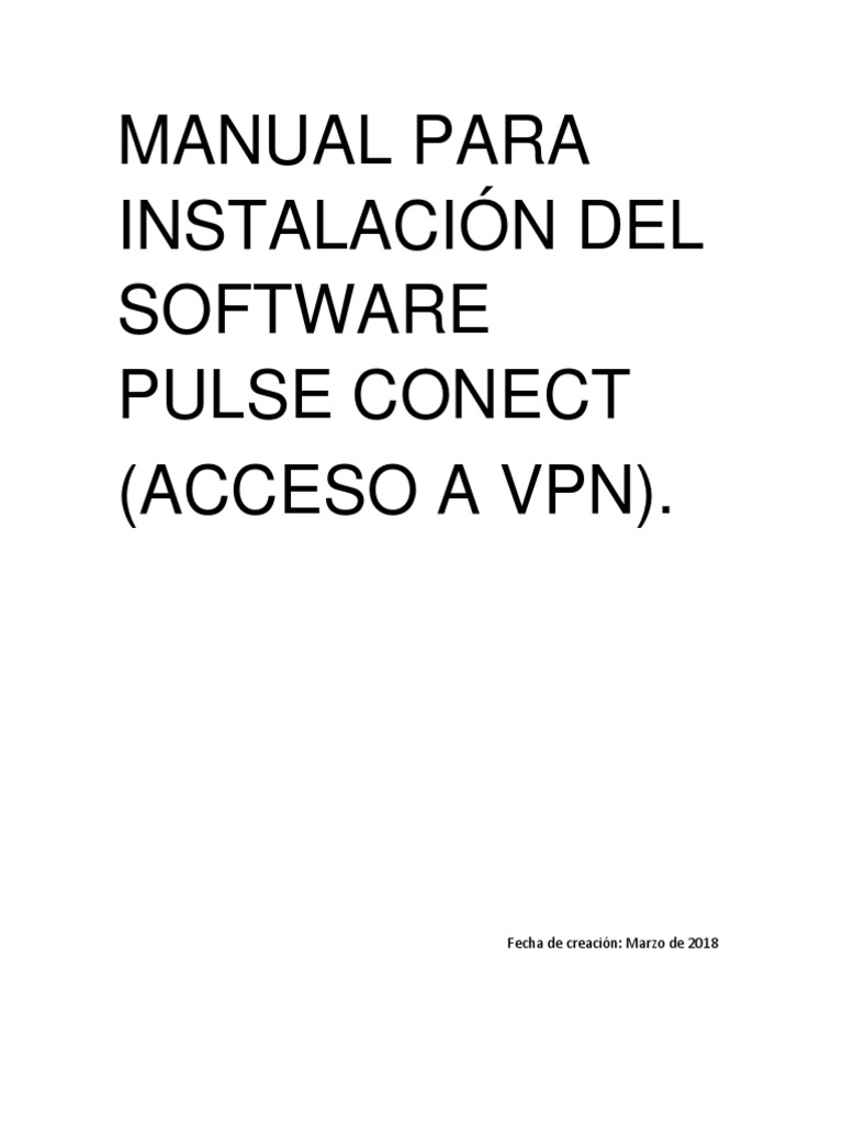 Manual de Instalación Pulse Secure PDF Red mundial y web