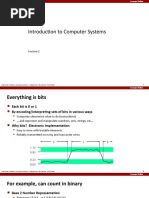 Introduction To Computer Systems: 1 Bryant and O'Hallaron, Computer Systems: A Programmer's Perspective, Third Edition