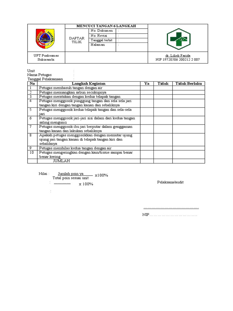 Instrumen Ppi Cuci Tangan Pdf