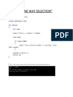 "One Way Selection": #Include Using Namespace Int Int