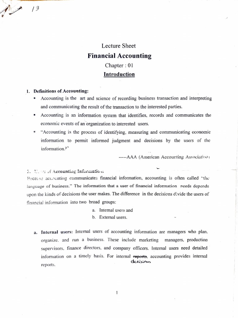 Introduction to Financial Accounting | PDF | Debits And Credits ...