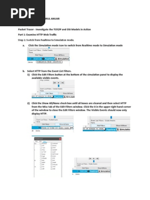 Packet Tracer Investigate the Tcp Ip and Iso Models in Action Answer