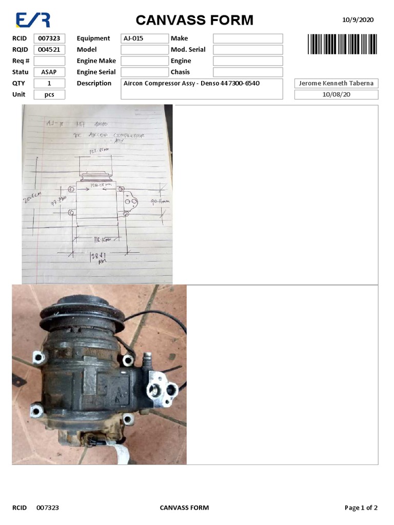 Aircon Compressor Assy - Denso 447300-6540 | PDF