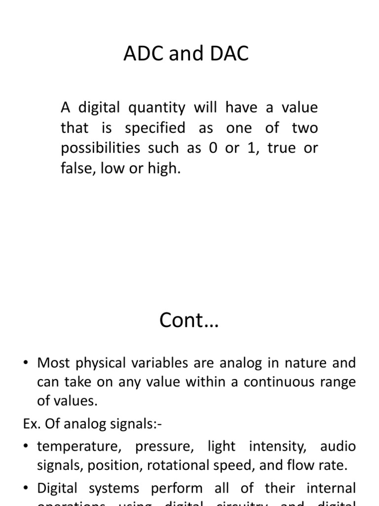 Adc and Dac by MM PDF Analog To Digital Converter Digital To