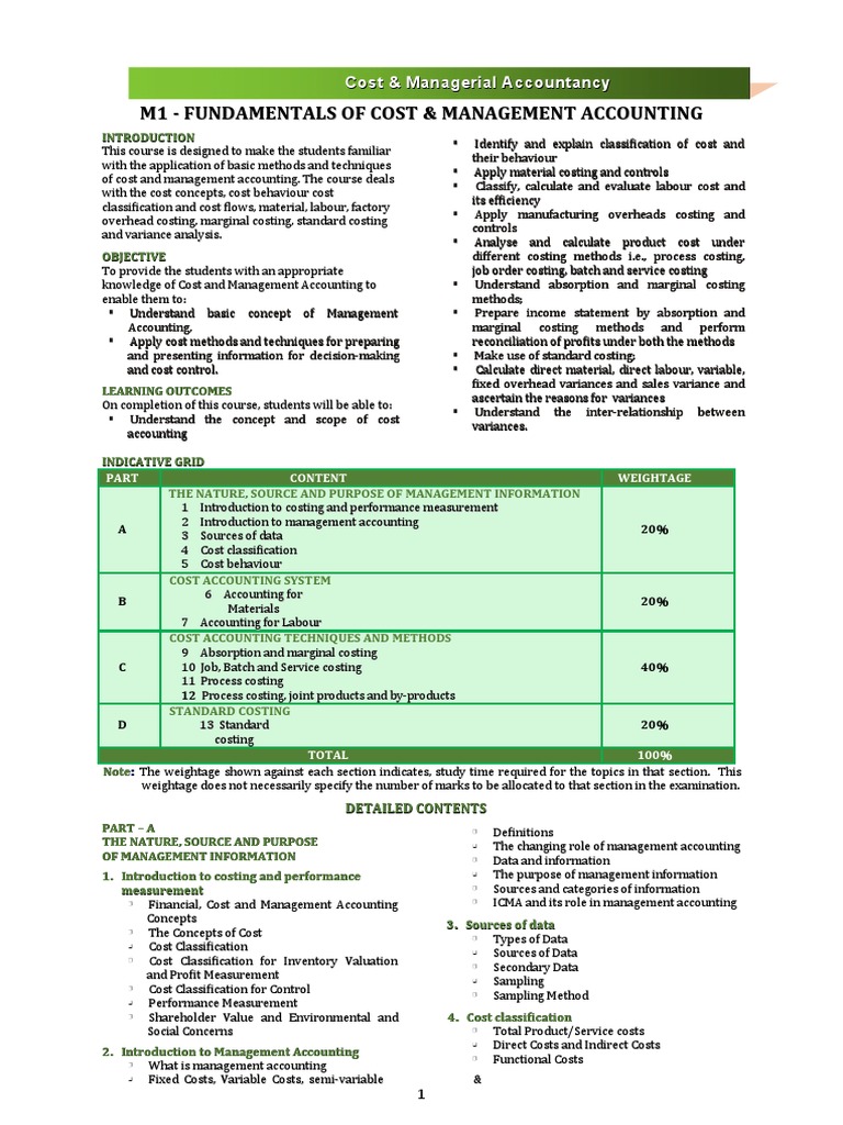 Cost & Managerial Accounting Fundamentals | PDF | Management Accounting ...