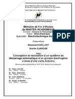 Conception Et Réalisation D'un Système de Démarrage Automatique D'un Groupe Électrogène À Base D'une Carte Arduino