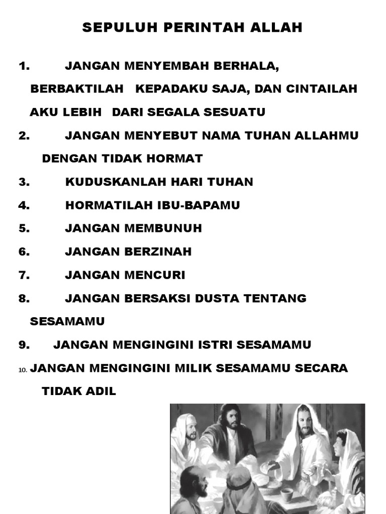 Sepuluh Perintah Allah | PDF