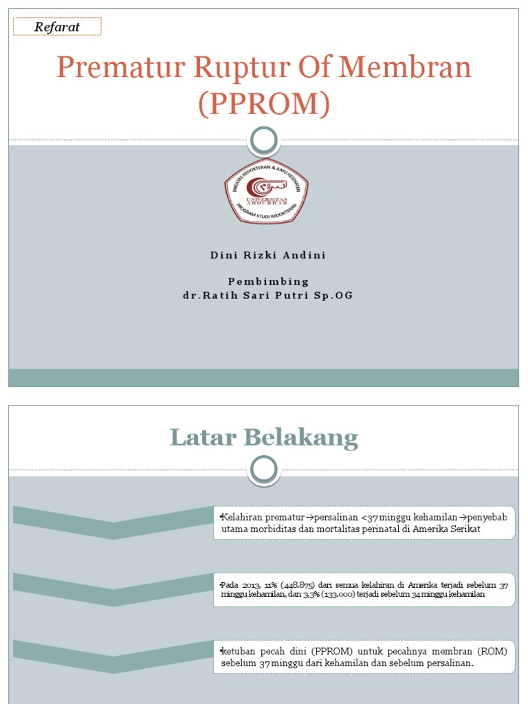 Prematur Ruptur of Membran (PPROM) | PDF