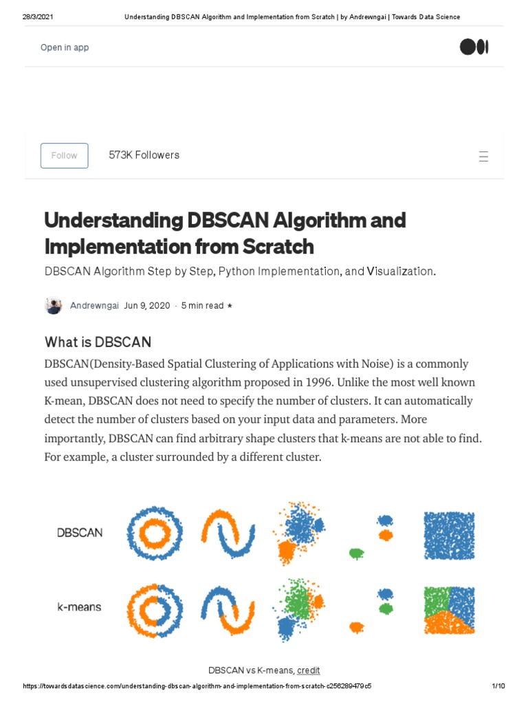 Understanding DBSCAN Algorithm and Implementation From Scratch - by ...