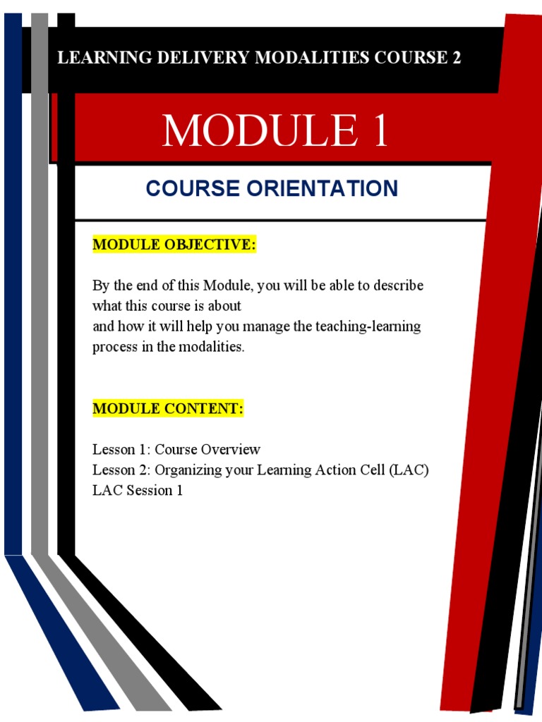 Learning Delivery Modalities Course Overview | PDF | Learning | Teachers