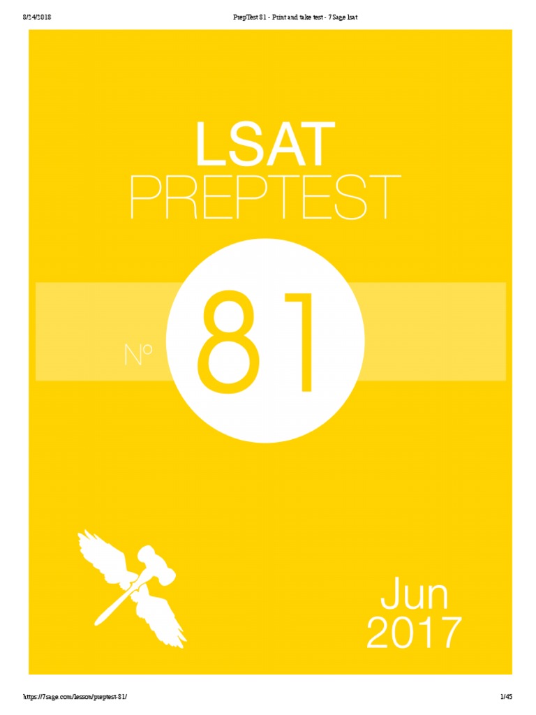 PrepTest 81 - Print and Take Test - 7sage Lsat | PDF | Legal ...