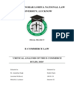 Dr. Ram Manohar Lohiya National Law University, Lucknow: Critical Analysis of The E-Commerce RULES, 2020'