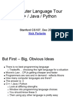 Computer Language Tour C++ / Java / Python: Stanford CS107, Dec 2010