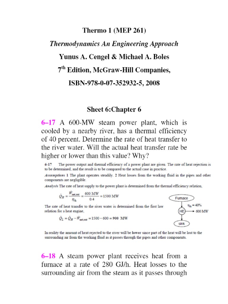 Thermo 1 (MEP 261) Thermodynamics An Engineering Approach | PDF