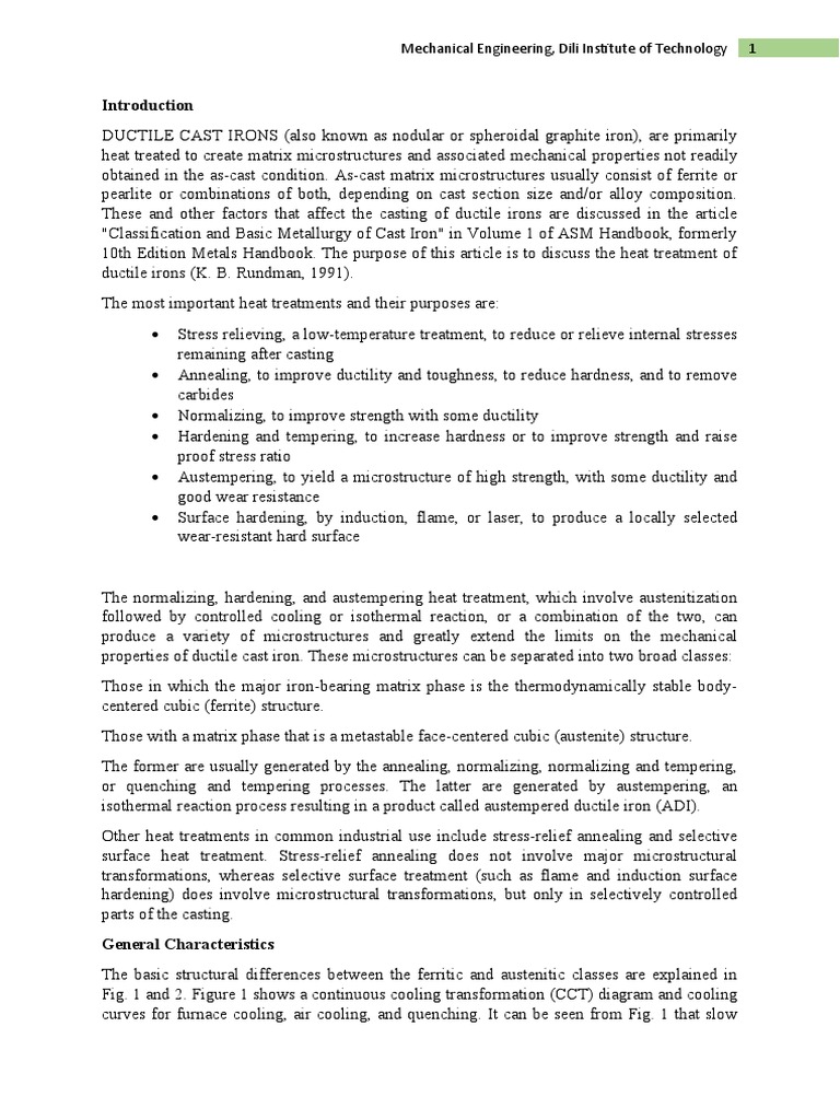 Introduction To Ductile Iron Pdf Heat Treating Annealing Metallurgy