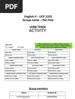 English II - UCF 1103 Group Name - Pen Pals Verb Tense: Activity