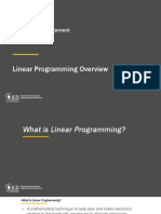 Linear Programming Overview