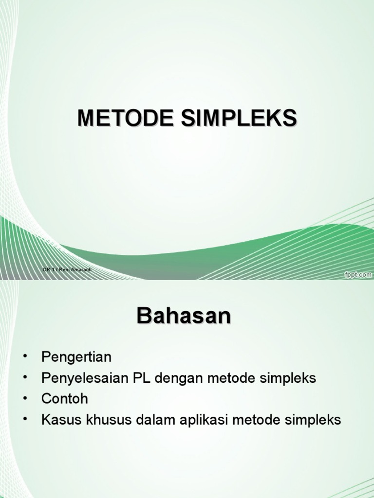 Pengertian Metode Simpleks dalam PL | PDF