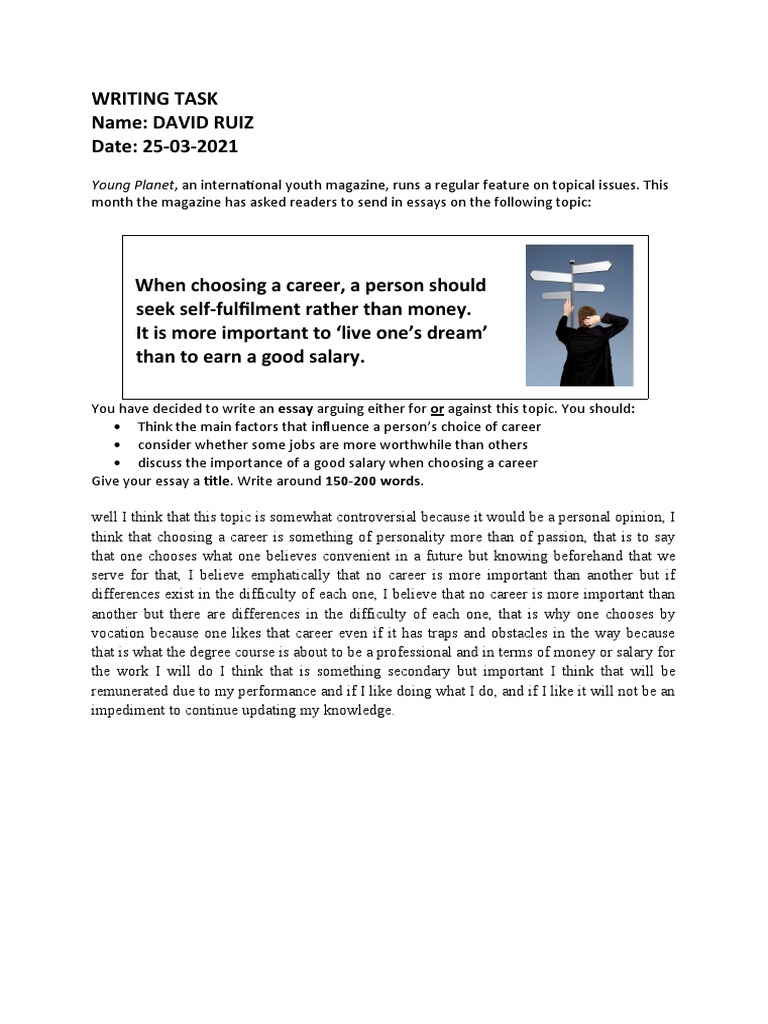 WRITING 3 UNIT 10 Writing-Task-Career-Choice | PDF