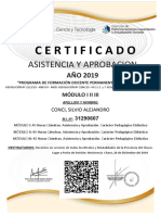 Certificado: Asistencia Y Aprobacion