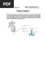 Homework Assignment (Conservation of Energy - Bernoulli's Equation)