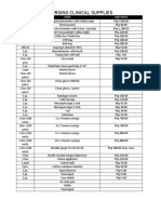 Nursing Clinical Supplies: Qty/Unit Item Unit Price