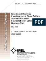 Kinetic and Modeling Investigation On Dilute Sulfuric Acid and Hot Water Fractionation of Selected Biomass Plan