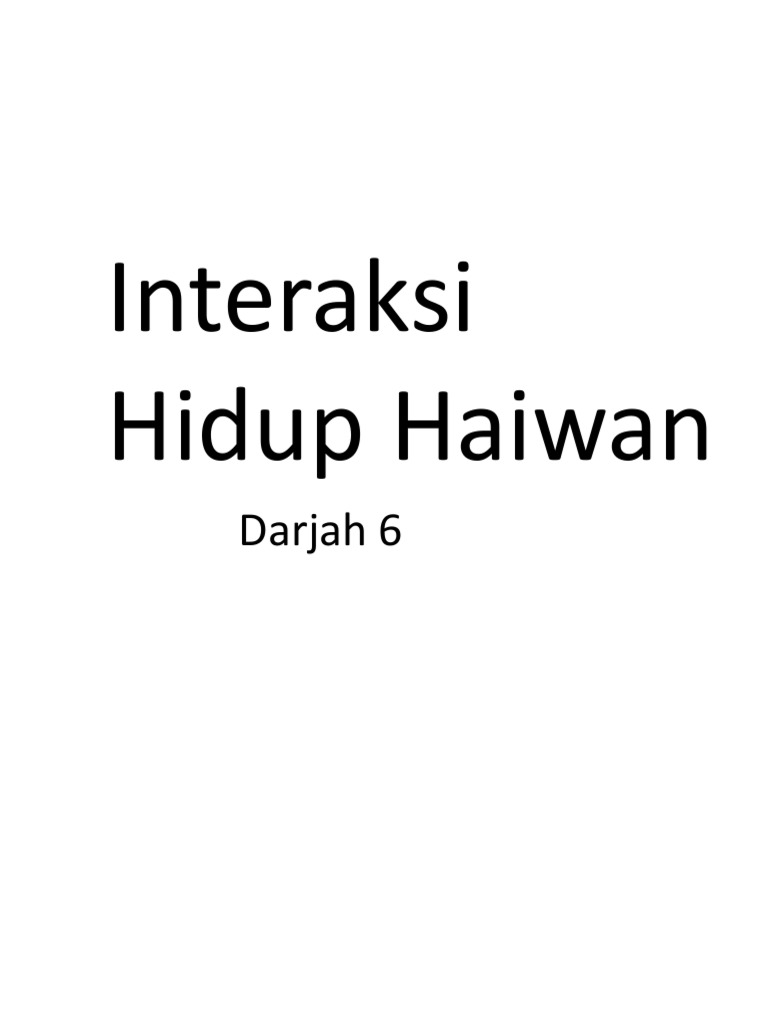 Proses Hidup Haiwan Darjah 6 Pdf