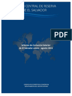 Informe de Comercio Exterior de El Salvador Enero - Agosto 2015