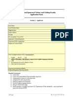 International Sponsored Visitors and Visiting Faculty Application Form