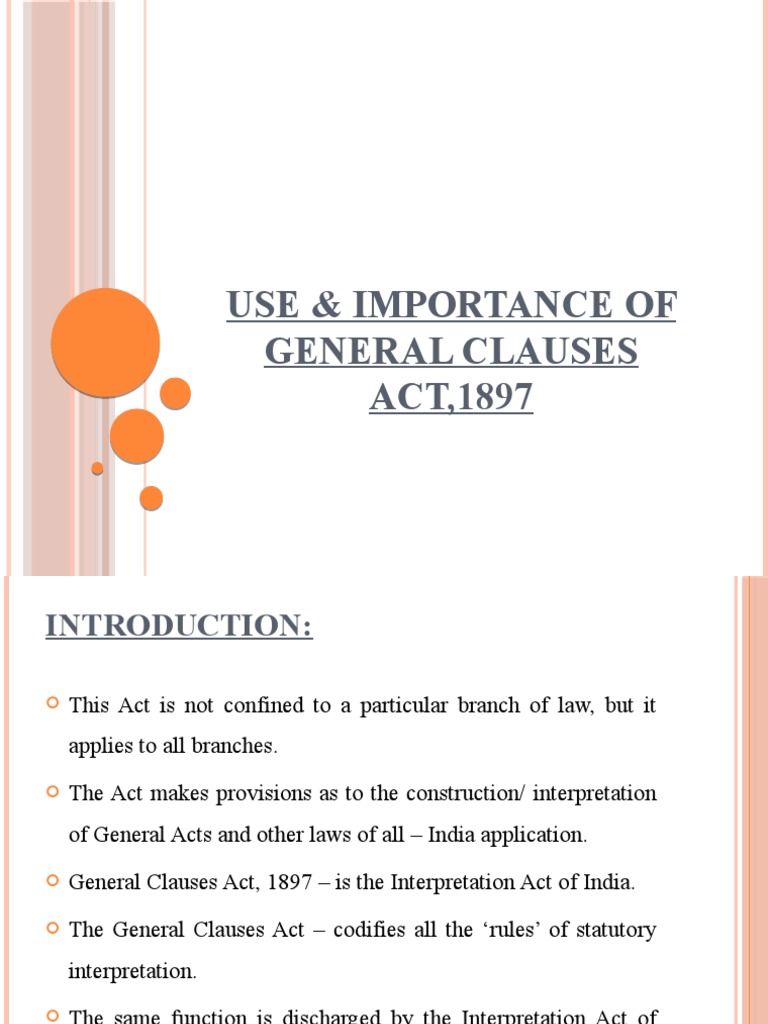 Importance of General Clauses Act PDF
