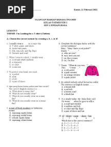Ulangan Harian Lesson 5 Kls 5