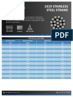 Datasheet 1x19 Stainless Steel Strand Wire Rope