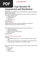 Objective Type Question of Transmission and Distributio1