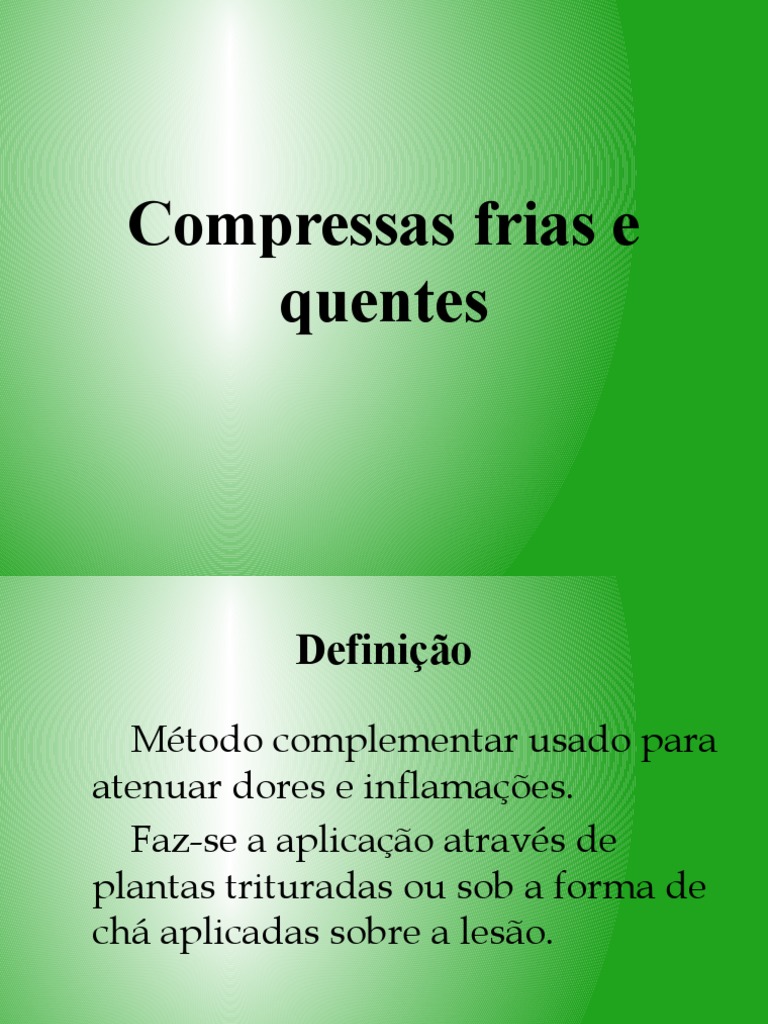 Compressas Frias e Quentes PP | PDF | Inflamação | Gelo