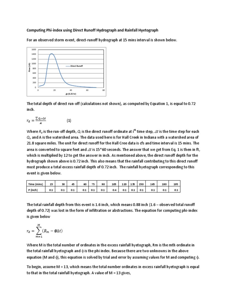 Computing Phi-Index Using Direct Runoff Hydrograph and Rainfall ...