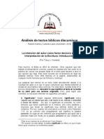 La Intención Del Autor Como Factor Decisivo en La Interpretación de La Escritura