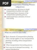 Ch.11: Transportation Planning Process (Objectives)