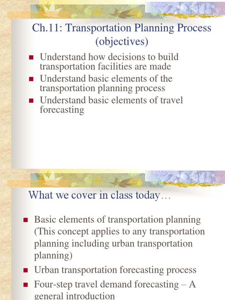 Urban Transportation Planning Process | PDF | Forecasting | Transport